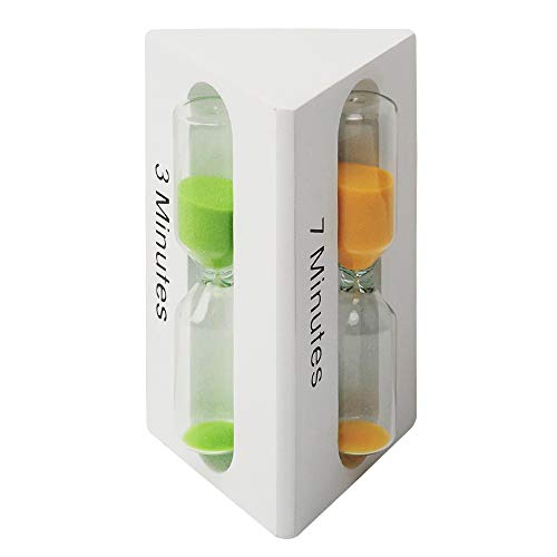 Fancyus 3/5/7 Minutos Wooden Triangle Kids Cepillo de dientes Sand Timer (Blanco)