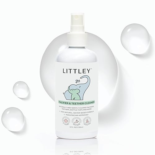 Image of Littley Pacifier & Teether Cleaner | 8 oz | Alcohol‑Free HOCl Spray for Baby Pacifiers, Teethers, Bottles & High‑Touch Toys | Fragrance‑Free | Portable Travel Size