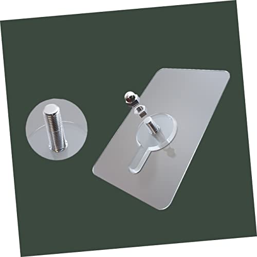 Image of Housoutil 10 Pack Non-Trace Hook Wall Sticker Picture Hanging Kit 8mm Screw Hooks Easy to Use for Hardwall Drywall (5.7x5.7cm)