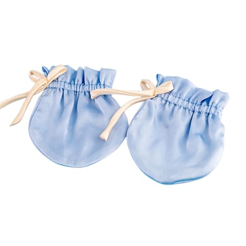 Image of 22 Momme Mulberry Silk Baby Mittens, Made in USA, Newborn no Scratch Gloves for Baby Boys Girls, Organic Silk Eczema Mittens