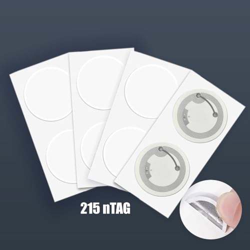 Image of (Pack Of 20)Nfc 215 Tag Sticker Ntag-Memory 492 Bytes|Nfc Tag Round Sticker|25 Mm Dia|4 Times Higher Memory Than 213 Tag|Rewrittable|Compatible With All Nfc Supported Phones & Readers,20 Labels