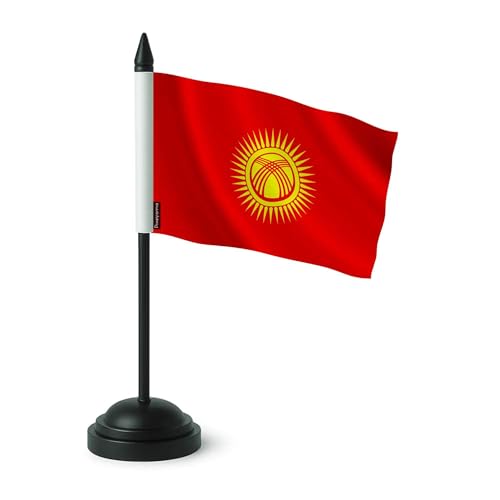 Drapeau de table Kirghizistan en polyester pour décoration culturelle