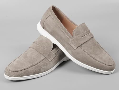 Santimon Men's Leather Dress Loafers - Business & Wedding Shoes | Genuine Leather Derby Moccasins for Suits & Tuxedos | Modern & Comfortable Formal Wear 6