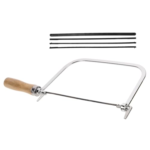 Mipcase 1 Ensemble Scie à Chantourner Manuelle avec Lames de Rechange pour Travaux de Menuiserie Outil pour Découpe de Métaux