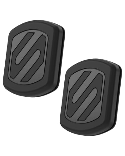 Image of Scosche Extra Strength Magnetic 3M Flush Mount Phone Holders for Your Car Dashboard and Flat Surfaces, Low Profile Cell Phone Holder with Thick Metal Plate for iPhone and Android, Not MagSafe, 2-Pack