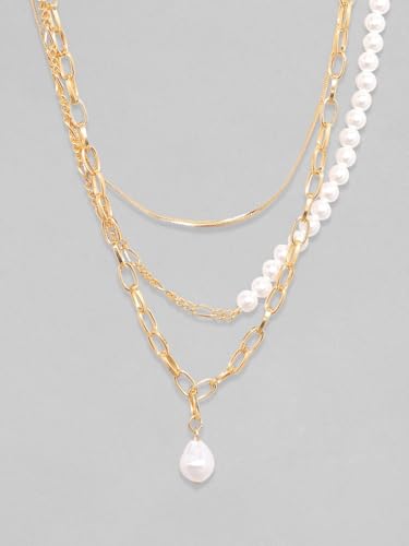 Image of Rubans Link Chain Necklace Gold Plated Western Style Trendy Jewellery Gift for Women & Girls