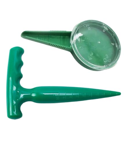 Herramienta de plantar semillas 2 piezas plástico verde miniatura 2
