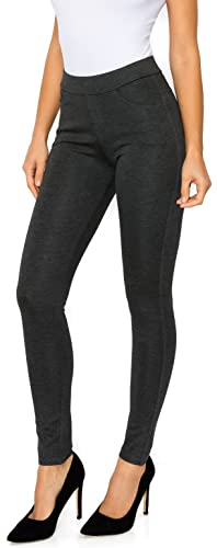 Prolific Health Women's Pull-On Ponte Pants – High Waist Slim or Flared Trousers with Tummy Control for Work or Casual Wear