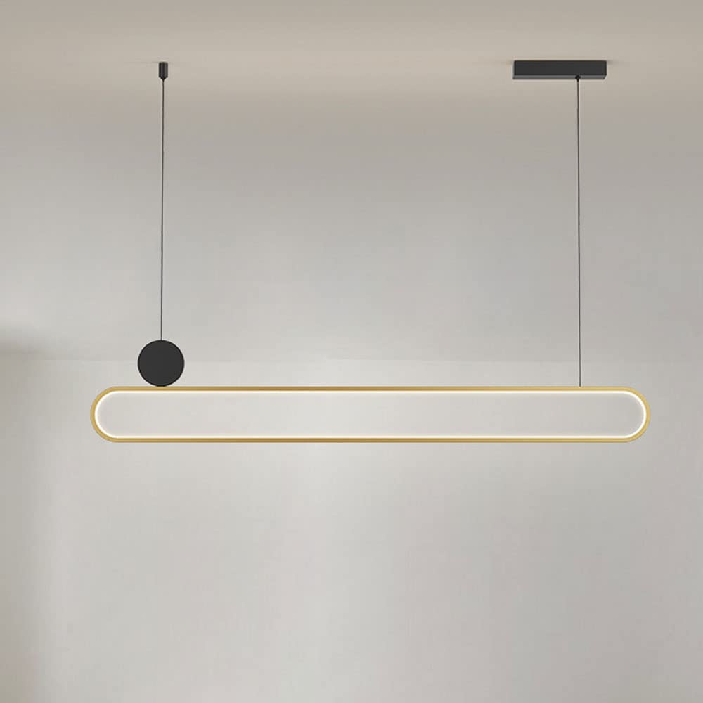 Plafonnier linéaire LED haut de gamme avec détails dorés pour une décoration chic