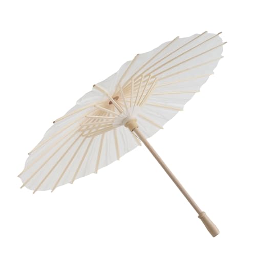 Sombrilla de Papel para Manualidades, White Color Paper Decorative Umbrella Parasol Wedding decoración de Fiesta Boda Accesorio fotografía Cosplay Foto (40 cm) Bridal Party Decor Phot