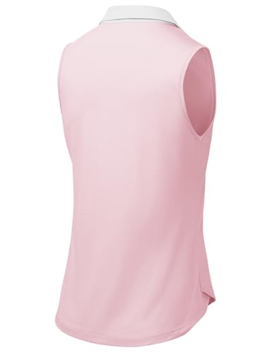 Image of BGOWATU Women's Sleeveless Golf Polo Shirts Collared V Neck Tennis Tank Tops UPF 50+ Quick Dry Lightweight