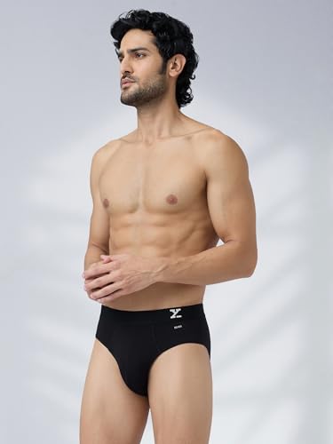 Image of XYXX Men's Aero 100% Super Combed Cotton Regular Fit Solid Anti Bacterial Briefs with No Marks Waistband (Pack of 3)
