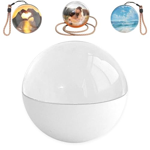 Bola de Cristal 3D con Pantalla Digital,Esfera de Pantalla Digital de 2.7 Pulgadas con Videos y Fotos Personalizados,Esfera de Video Diy,VisióN de Gran Angular de 18(Size:versión regular,Color:blanco)