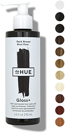 dpHUE Gloss+ Dark Brown Semi-Permanent Hair Color & Conditioner, 6.5 oz - Color Boost with Healthy Shine - Deep Conditioning Treatment - No Peroxide, Ammonia or Mixing - Gluten-Free, Vegan