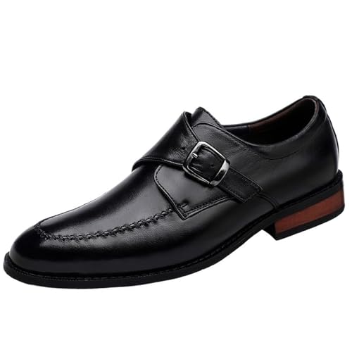 Handmade Men’s Round Toe Oxford Dress Shoes Lace-Up Leather Business Shoes for Office Work Banquets