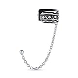 Bali Stil Tribal Boho Ohr wickeln Knorpel Ohr Manschette Kette durchbohrt Ohr Stud Ohrringe 1 Stücke oxidiert 925 Sterling Silber