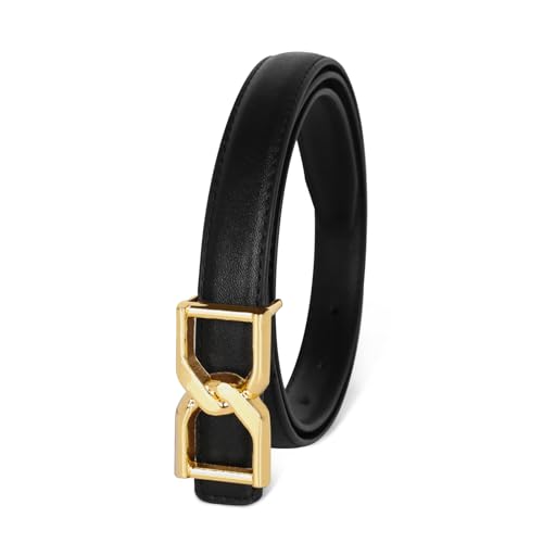 Image of Aurolran Women's Leather Belt with Buckle - Ideal for Dresses, Jeans, and Coats