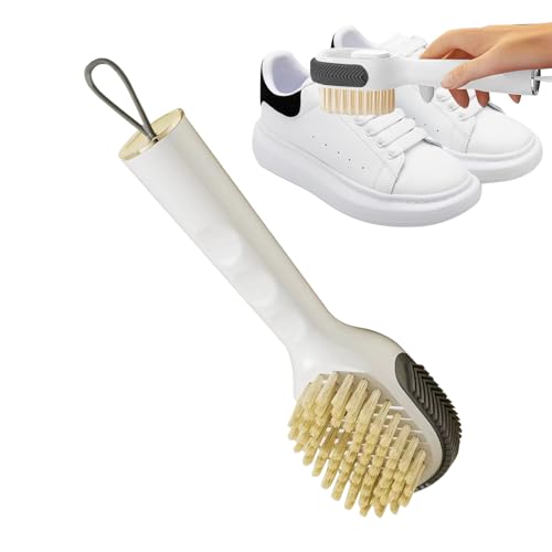 Cepillo Para Zapatillas De Deporte - 2 En 1 Cerdas Suaves Reutilizables Para Limpieza | Limpiador De Zapatillas Con Exfoliante Y Porta Líquidos,Para Cuidado Diario Reparación Mantenimiento Lona Cuero