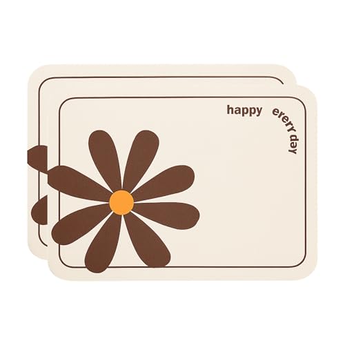 Image of YELONA Leather Dining Table Placemats Set of 2 - Waterproof, Heat Resistant, Anti-Slip, Easy to Clean Table Mats for Dining Table, Kitchen & Home Decor (Chocolate Brown, 40 x 30 cm)