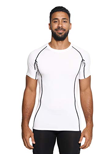 image for Real Essentials 5 Pack: Mens Short Sleeve Compression Shirt Base Layer