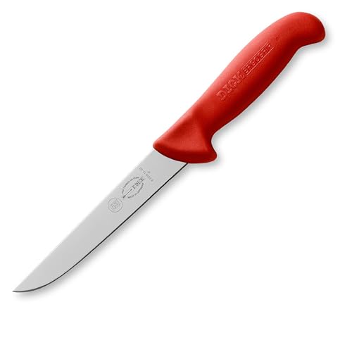 F. DICK Ausbeinmesser Steif / Metzgermesser ErgoGrip (Klinge Messer 15 cm, Messerstahl rostfrei, 56 HRC) - 82259151-03 - Rot
