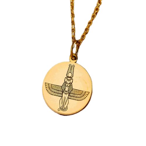 Collier déesse chat antique en argent doré, le bijou idéal pour sublimer vos tenues