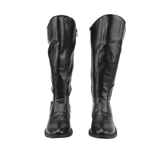 Mens Renaissance Tall Boots Pirate Medieval Leather Shoes Halloween Cosplay Riding Long Boot3