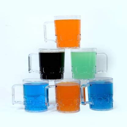 Coolkart Plastic CASA Glass- Beer Juice Mocktail Lassi Glass for Better Head Retention (Unbreakable Material) (Big- 300 ML, Pack of 12)