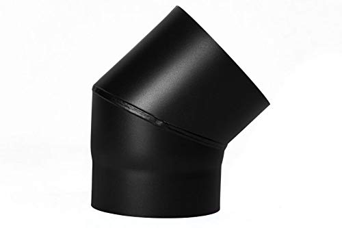Horno Tubo Arco 45 ° Sin Puerta 150 mm de diámetro negro fijo y pulido Pulido costuras