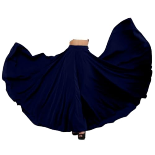 Image of JYESHTA Women's American Crepe Flared A Line Stitched Long Skirt with 12 Mtr Flare 40 in Height | Skirts for Women Long Length | Long Skirts for Girls