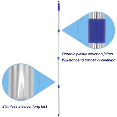 Image of EaseYourDay Stainless Steel Mop Handle, 5.2 ft. Pole, 3 /4 inch Screw-On Thread