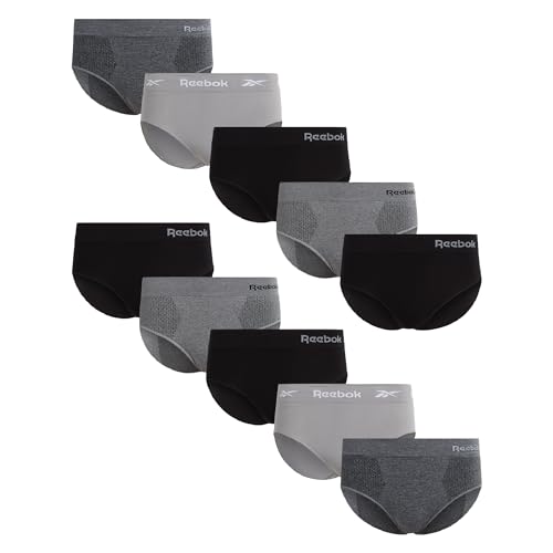 Image of Reebok Womens Hipster Panties Underwear, Stretch Tag-Free Waistband 10 Pack