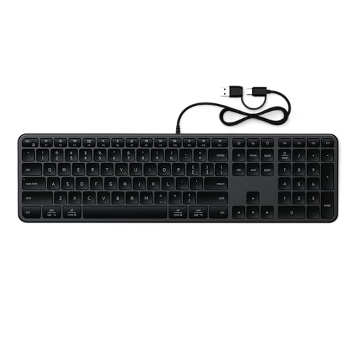 Image of Satechi Slim LX3 Wired Keyboard, Cross-Platform OS Switching, Space Black