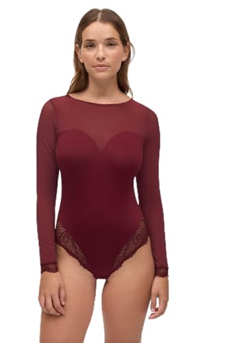 YSABEL MORA Body Lencero Manga Larga Espalda Abierta con Detalles de Encaje, Ajuste Perfecto y Comodidad, Cierre de Corchetes Ajustable, Ideal para Elegancia y Estilo Sofisticado