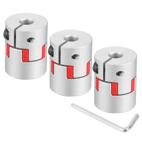 Raccord flexible en alu premium argenté et rouge 6mm vers 10mm pour CNC