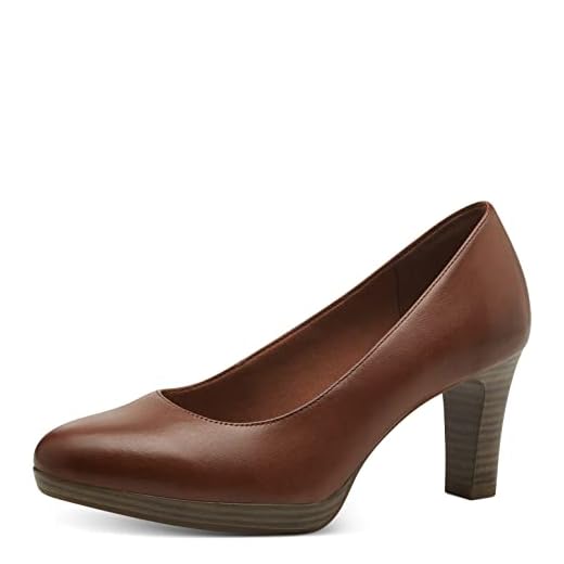 Tamaris Mujer Zapatos de tacón, señora Zapatos de tacón Clásicas,TOUCHit,Elegante,Noble,cómodo,Zapato de Negocios,Cerrado,Cognac,38 EU