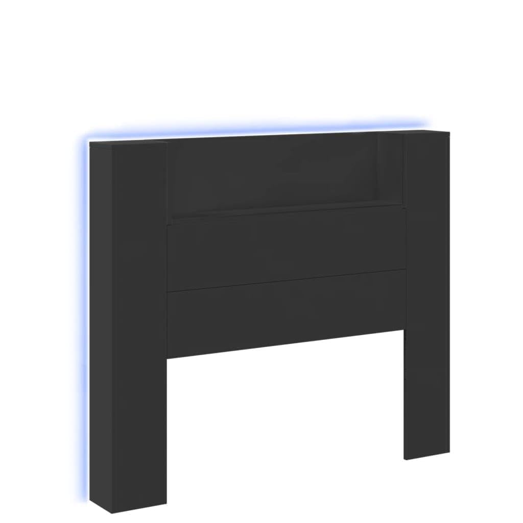 Wenjingqi Cabecero de Cama con luz LED Negro 120x16,5x103,5 cm, Negro 839239