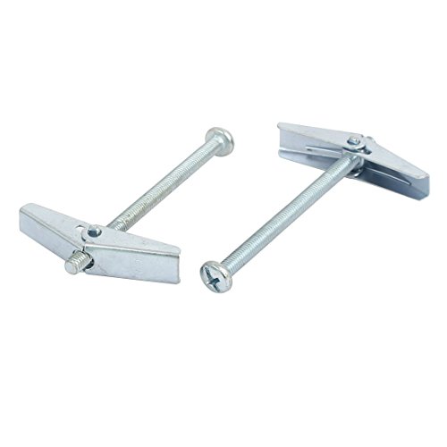 Image of uxcell M5 x 75mm Male Thread Spring Loaded Hollow Wall Round Head Toggle Bolt 10pcs