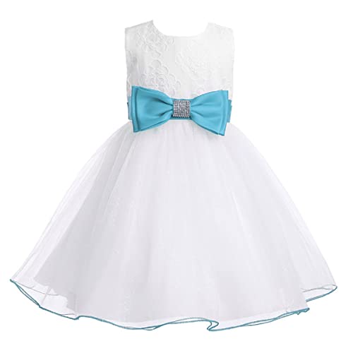 Image of Wish littlle Baby Girls Net Stylish Princess Dress Pretty Knee Length White Kidswear A-Line Birthday Frock