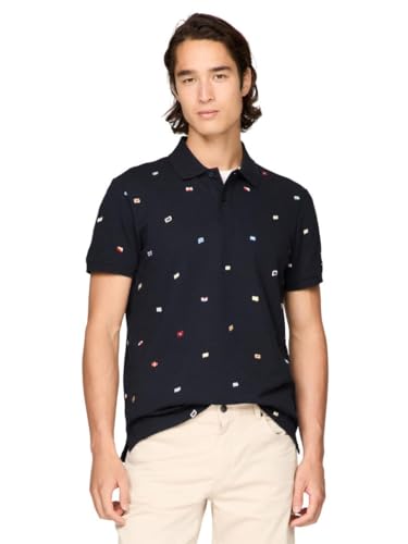 Image of Tommy Hilfiger Men's Short Sleeve Polo Shirts in Regular Fit With Stretch and Organic Pique Cotton