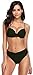 Produktbild SHEKINI Damen Triangel Zweiteiliger Bikini Set Sexy Push Up Bügel Oberteil High Cut Volant Raffung Bauchweg Hose Rückenfei Frau Strandkleid XXL (X-Large, Dunkelgrün)