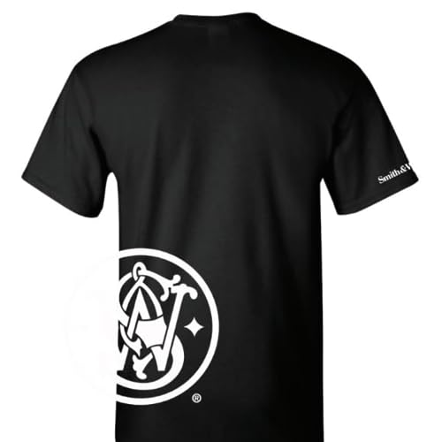 Smith & Wesson Officially Licensed Men's 100% Cotton Short Sleeve Crewneck Graphic T-Shirt, S&W Wrap-Around and Arm Logo Tee2