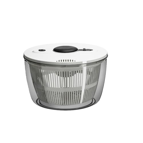 サラダスピナー小/大3 L/5 L山菜水切り器片手プシュ式分解洗浄OK省スペース保存バウル兼用食洗機対応クリアーデザイン
