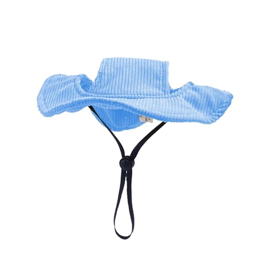 MYCENSE 犬用の夏帽子、ペット用バケツハット、調整可能なサンバイザーキャップ、アウトドア活動に最適, L