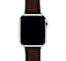 BARTON WATCH BANDS - Coffee Brown & Stainless Hardware Alligator Grain Leather Watch Bands Compatible with Apple Watch Models - 1, 2, 3, 4, 5, 6, 7, 8, 9, 10, SE, Ultra & Ultra 2 - (38mm/40mm/41mm)