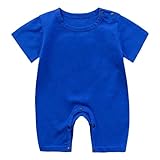 [Shopyruder] ロンパース 女の子 男の子 夏 半袖 ベビー服 前開き ブランド カバーオール ボタン おしゃれ 新生児 肌着 無地 メッシュ ボディスーツ 赤ちゃん 服 かわいい 韓国 薄手 出産祝い ジャンプスーツ 通気性 柔らかい プレゼント(ブルー,80)