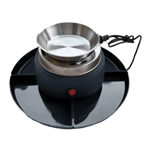 MotiveTech Máquina Eléctrica para Hacer S'mores Como Estación de Postres Y Juego de Fondue Asador con Olla para Fondue de Queso para Juegos Seg, Negro, tal como se describe
