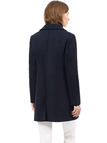 Allegra K Women's Turn Down Collar Single Breasted Winter Outwear Trench Coat Medium Blue #TOP4
