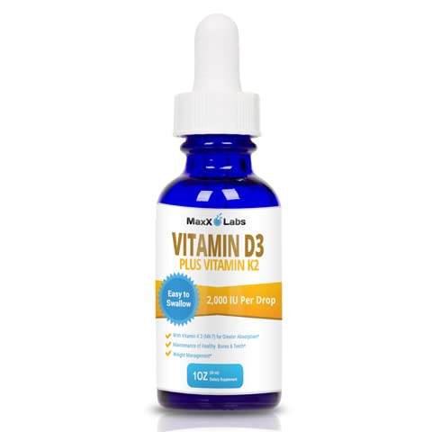 Vitamin D3 K2 Liquid Drops W/ K2 Mk7 - Full 2,000 Iu Per Drop, Liquid Vitamin D K2 Drops For Adults & Kids, Best Vitamin D Drops, Natural, Vegan & Safe, Vitamin D Dropper Bottle W/ 900 Doses In 1 Oz #TOP2