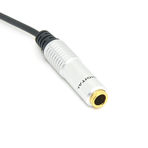 Adaptador de audio auxiliar 6.35mm hembra a 3.5mm macho 20cm miniatura 3